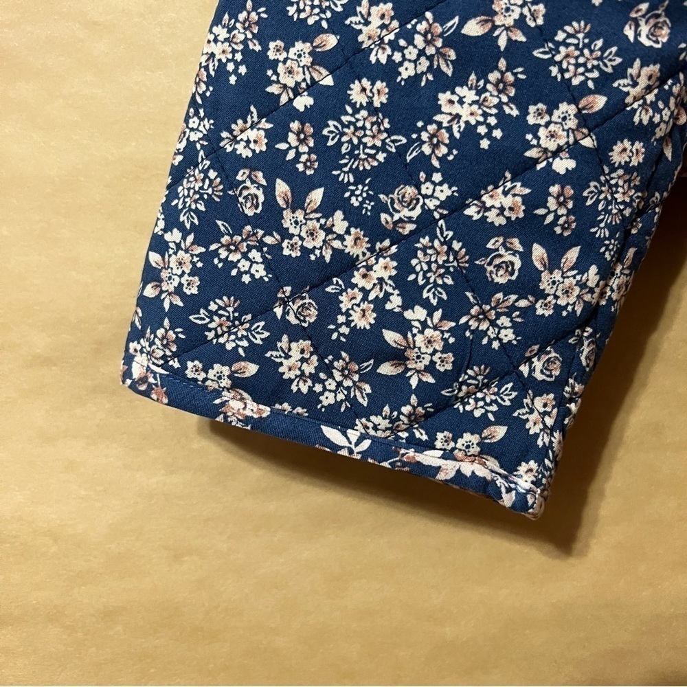 Listicle | NWOT Ditzy Floral Print Bow Tie Front Quilted Jacket Coat Size L - Picture 7 of 13